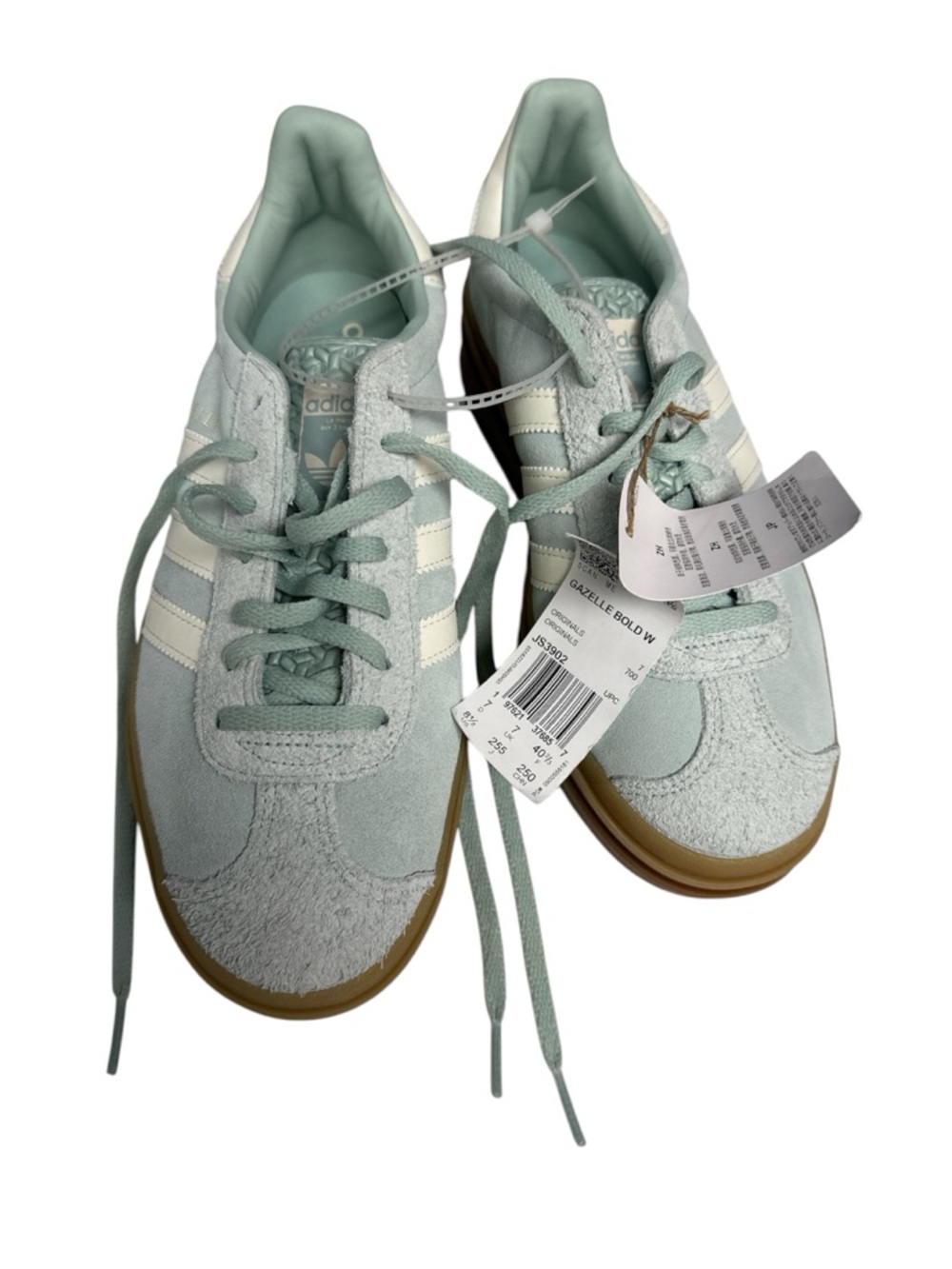 Adidas Gazelle Bold W Women's Ash Green Suede Platform Sneakers Size 8.5 NEW - Picture 3 of 9